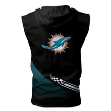 Load image into Gallery viewer, Miami Dolphins NFL Super Bowl Champions Allover Print Zip-up Sleeveless Hoodie HD2512-19