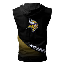 Load image into Gallery viewer, Minnesota Vikings NFL Super Bowl Champions Allover Print Zip-up Sleeveless Hoodie HD2512-20