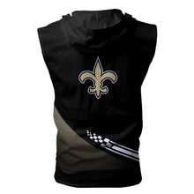 Load image into Gallery viewer, New Orleans Saints NFL Super Bowl Champions Allover Print Zip-up Sleeveless Hoodie HD2512-22