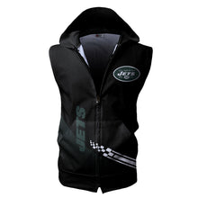Load image into Gallery viewer, New York Jets NFL Super Bowl Champions Allover Print Zip-up Sleeveless Hoodie HD2512-24