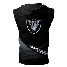 Load image into Gallery viewer, Oakland Raiders NFL Super Bowl Champions Allover Print Zip-up Sleeveless Hoodie HD2512-25