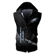 Load image into Gallery viewer, Philadelphia Eagles NFL Super Bowl Champions Allover Print Zip-up Sleeveless Hoodie HD2512-27