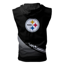 Load image into Gallery viewer, Pittsburgh Steelers NFL Super Bowl Champions Allover Print Zip-up Sleeveless Hoodie HD2512-26