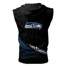 Load image into Gallery viewer, Seattle Seahawks NFL Super Bowl Champions Allover Print Zip-up Sleeveless Hoodie HD2512-29