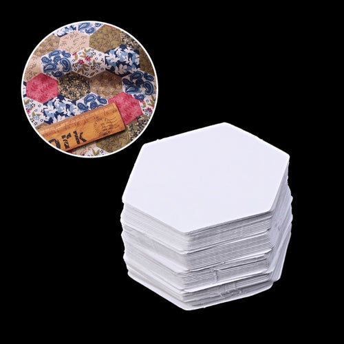 New Paper 100Pcs White Hexagon Templates for Patchwork Paper Quilting Sewing Craft Six Sizes